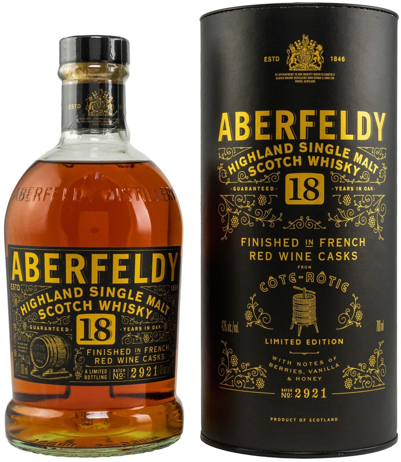 Aberfeldy 18 YO Cote Rotie Wine Cask Batch #2921 0,7l 43%