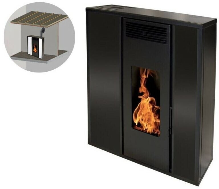 Interstoves Tessa 10 kW étanche concentrique avec kit conduit vertical 80/125 noir WiFi télécommande