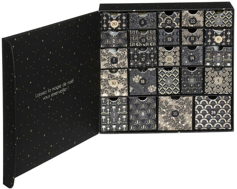 Atmosphera Advent calendar with 24 scented candles, golden black