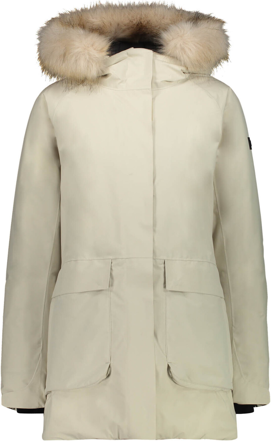 CMP Women's Quilted Parka with Eco-Fur Hood chalk