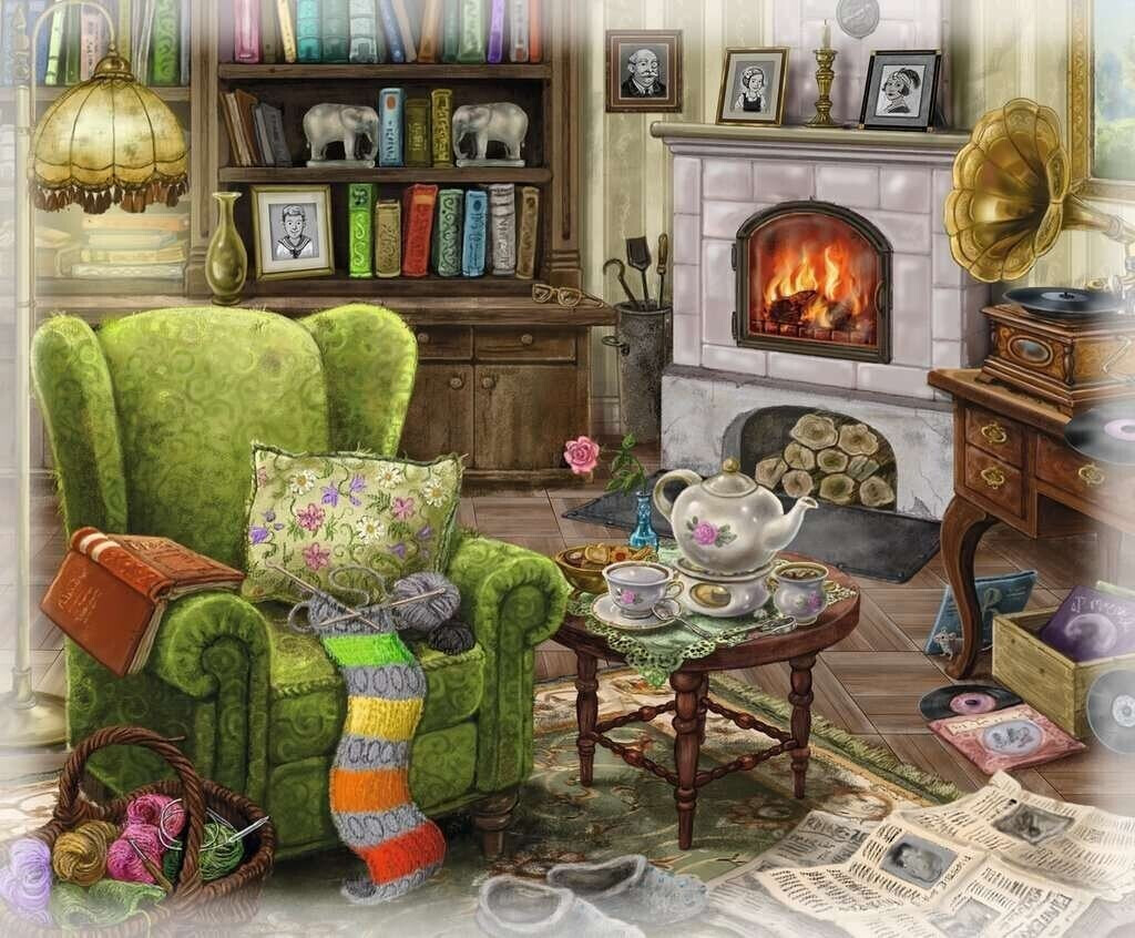 Ravensburger EXIT Puzzle Gutshaus Zimmer 4er Set mit Küche