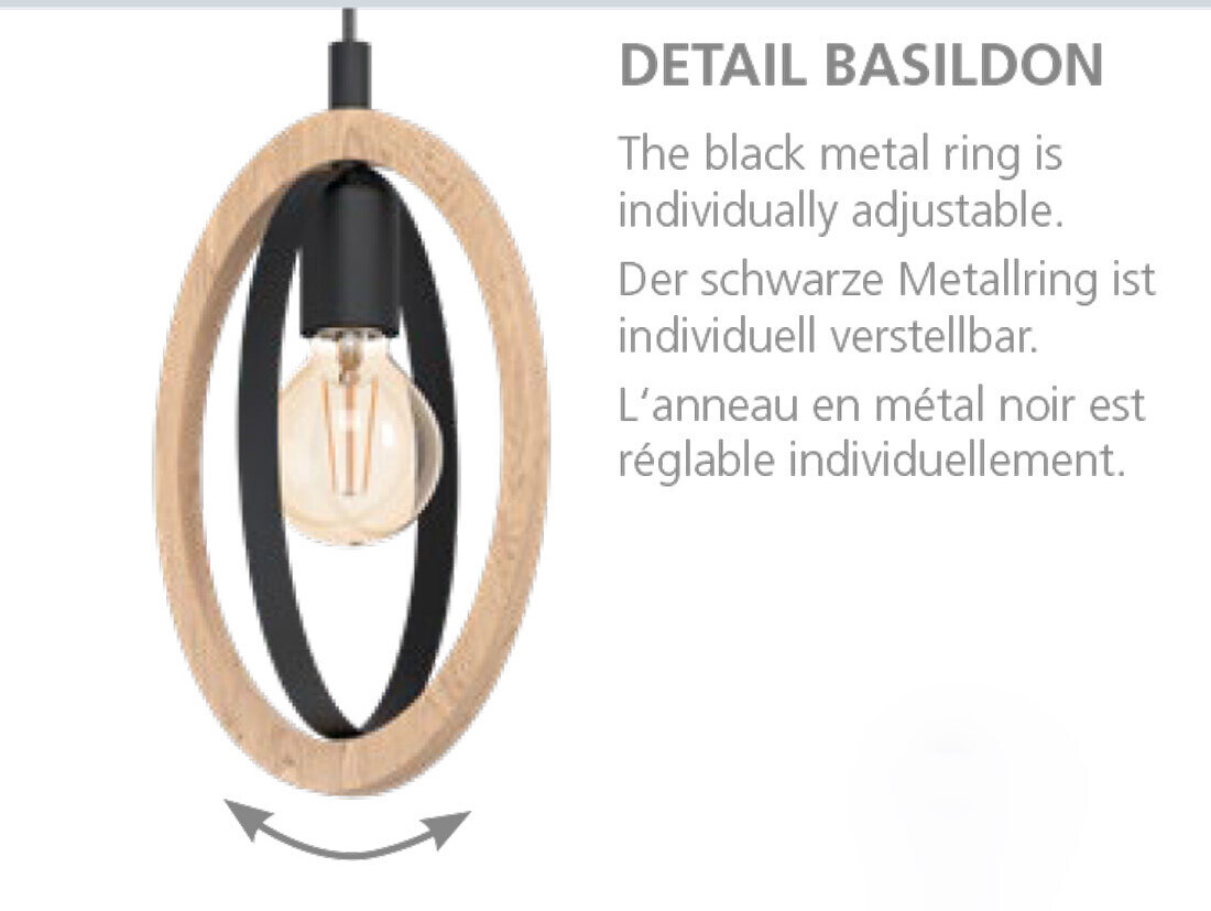 Eglo Basildon | Pendelleuchte bei rund E27 Preisvergleich 3-flammig (43462) und 99,95 € braun ab schwarz