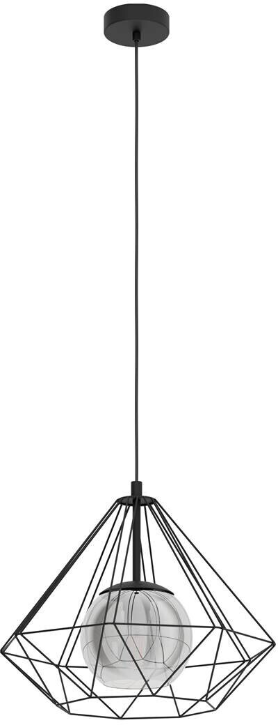 Eglo Vernham Pendelleuchte schwarz und schwarz-transparent E27 (43481) ab  65,47 € | Preisvergleich bei | Deckenlampen