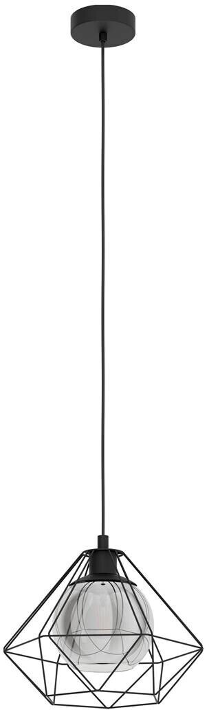 Eglo Vernham Pendelleuchte schwarz und schwarz-transparent E27 1-flammig  (43482) ab 46,12 € | Preisvergleich bei