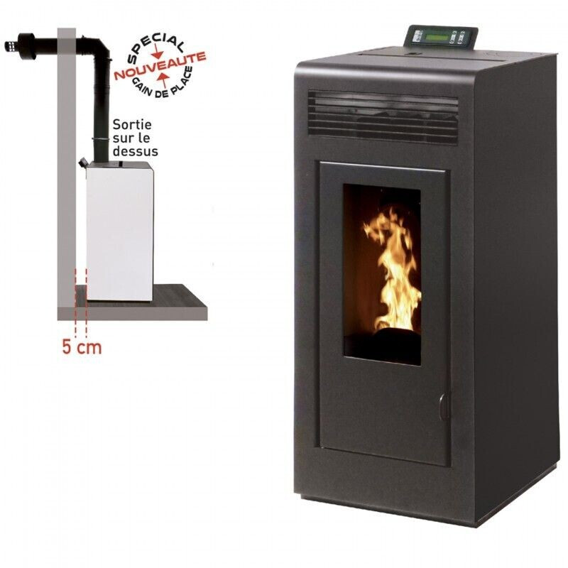 Interstoves Marina 11 kW étanche avec kit conduit sortie ventouse sortie dessus noir