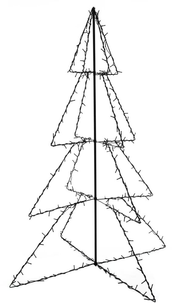 Beleuchtete LED Lichterpyramide in Kegel Form - 1,5 m Höhe / 200 LED in  warmweiß - Deko Baum