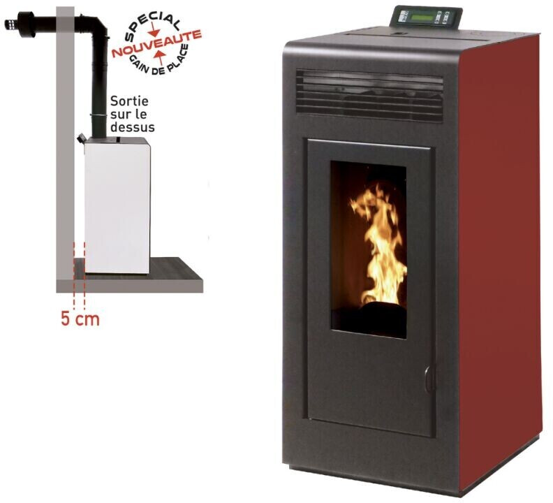 Interstoves Marina 13 kW étanche avec kit conduit sortie ventouse bordeaux télécommande