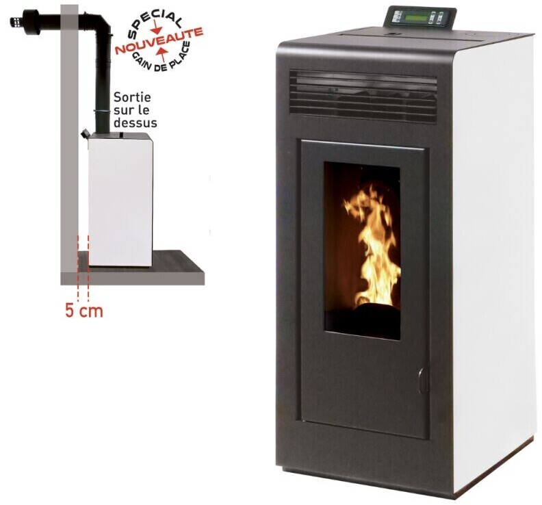 Interstoves Marina 13 kW étanche avec kit conduit sortie ventouse blanc télécommande WiFi