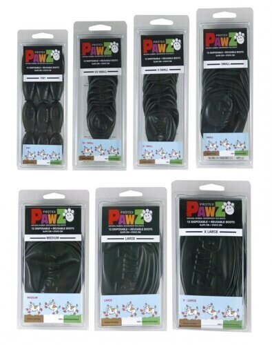 Pawz Natural Rubber Waterproof Dog Boots XL Black 12pcs
