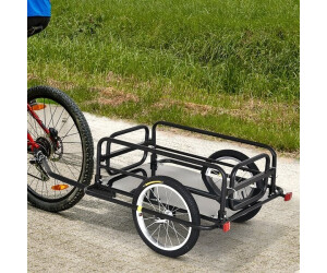 HOMCOM Chariot de courses pour vélo remorque pliable en aluminium