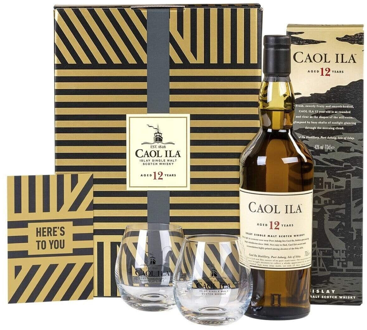 Caol Ila 12 Gläsern mit 43% bei Geschenkset ab Jahre | Grußkarte Preisvergleich und 0,7l 48,99 €