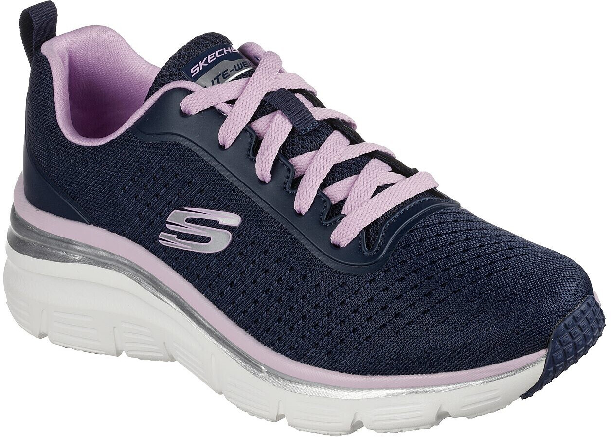 Zapatillas Skechers Go Walk Flex - Strik Mujer Navy Textile/Lavender Trim