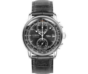 Zeppelin Cronografo Uomo 8670: Orologio Quarzo Made In Germany, Cassa 43mm, Quadrante Blu Ghiaccio, Pelle Vero - 3
