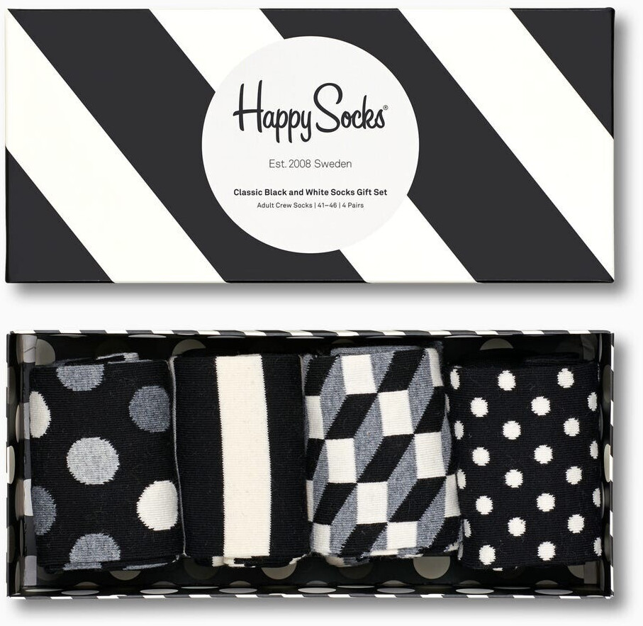 Happy Socks Black And White 4er-Pack € Geschenkbox ab bei Preisvergleich Socks (XCBW09-9100) | 33,94