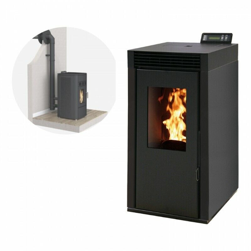 Interstoves Marina 6 kW étanche avec kit conduit sortie ventouse télécommande WiFi noir