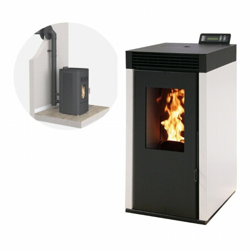 Interstoves Marina 6 kW étanche avec kit conduit sortie ventouse télécommande WiFi blanc