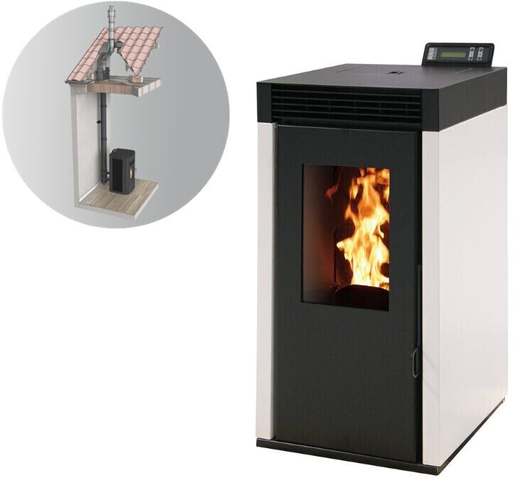 Interstoves Marina 6 kW étanche avec kit conduit 100/150 télécommande WiFi blanc