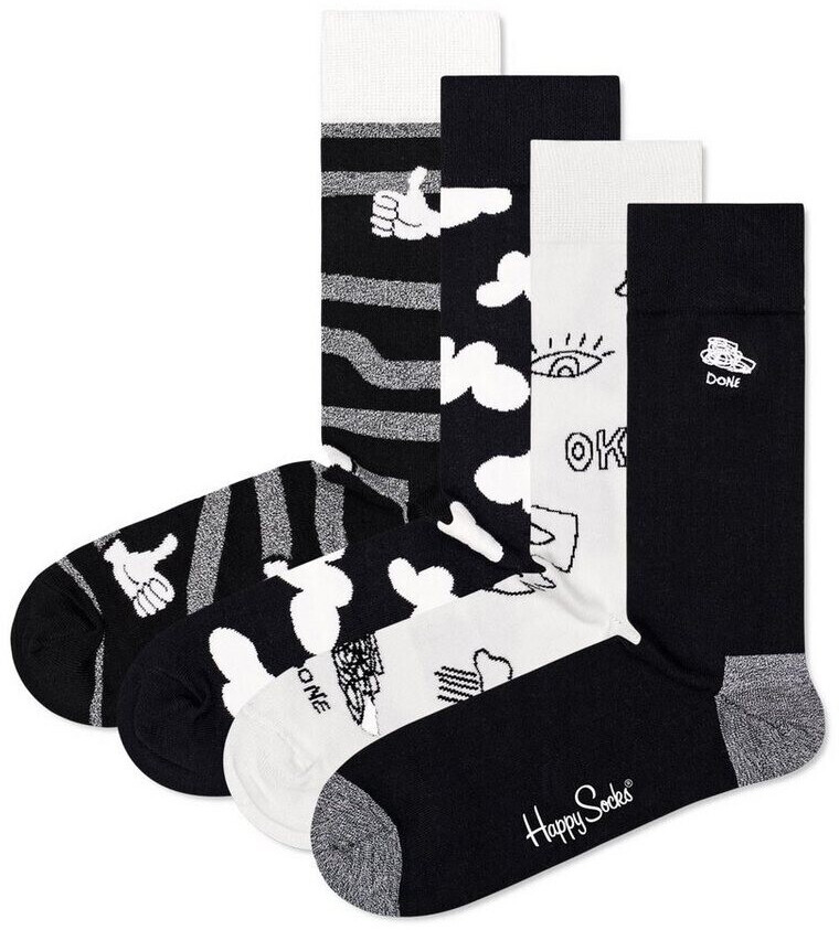 Happy Socks Black And ab 4er-Pack Preisvergleich Socks (XBWH09-9100) | 39,95 Geschenkbox € White bei