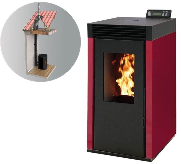 Interstoves Marina 6 kW étanche avec kit conduit 80/125 télécommande WiFi bordeaux