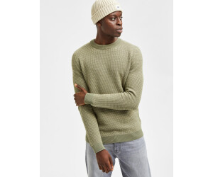 Slhwes Selected Homme Maglione Uomo In Puro Cotone A Righe - Scollo Rotondo E Maniche Lunghe
