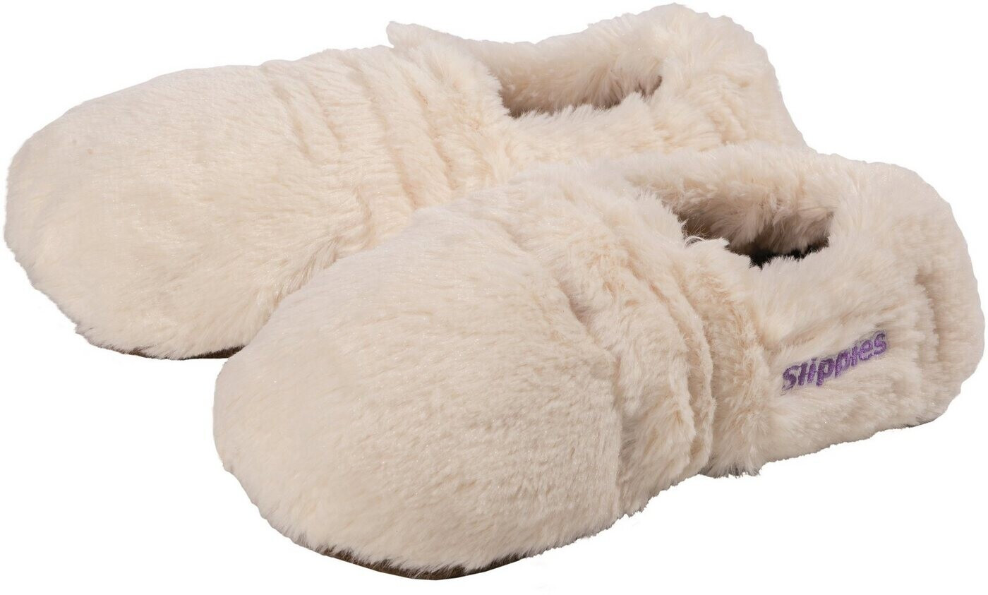 Greenlife Value Warmies Slippies Deluxe Cream Plush with Lavender Filling (Size 36-40)