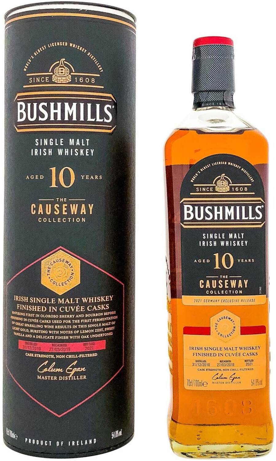 Bushmills 10 Years Irish Single Malt Whiskey Cuvée Cask Finish 0,7l 54,8%