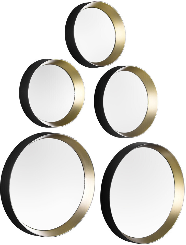 Mirrors and More Vivien Mirrors Set of 5 black/gold (81340180)
