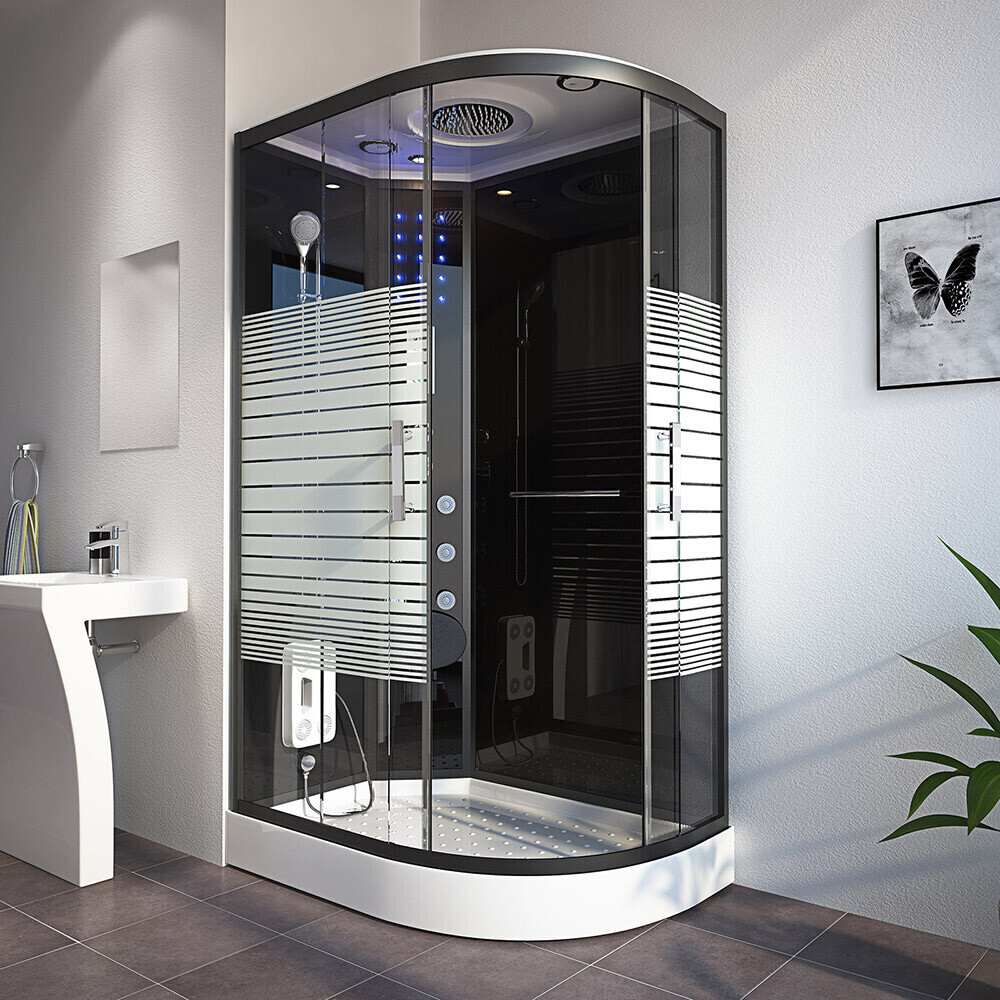 Home Deluxe Black Pearl Shower Cubicle 120 x 80 cm