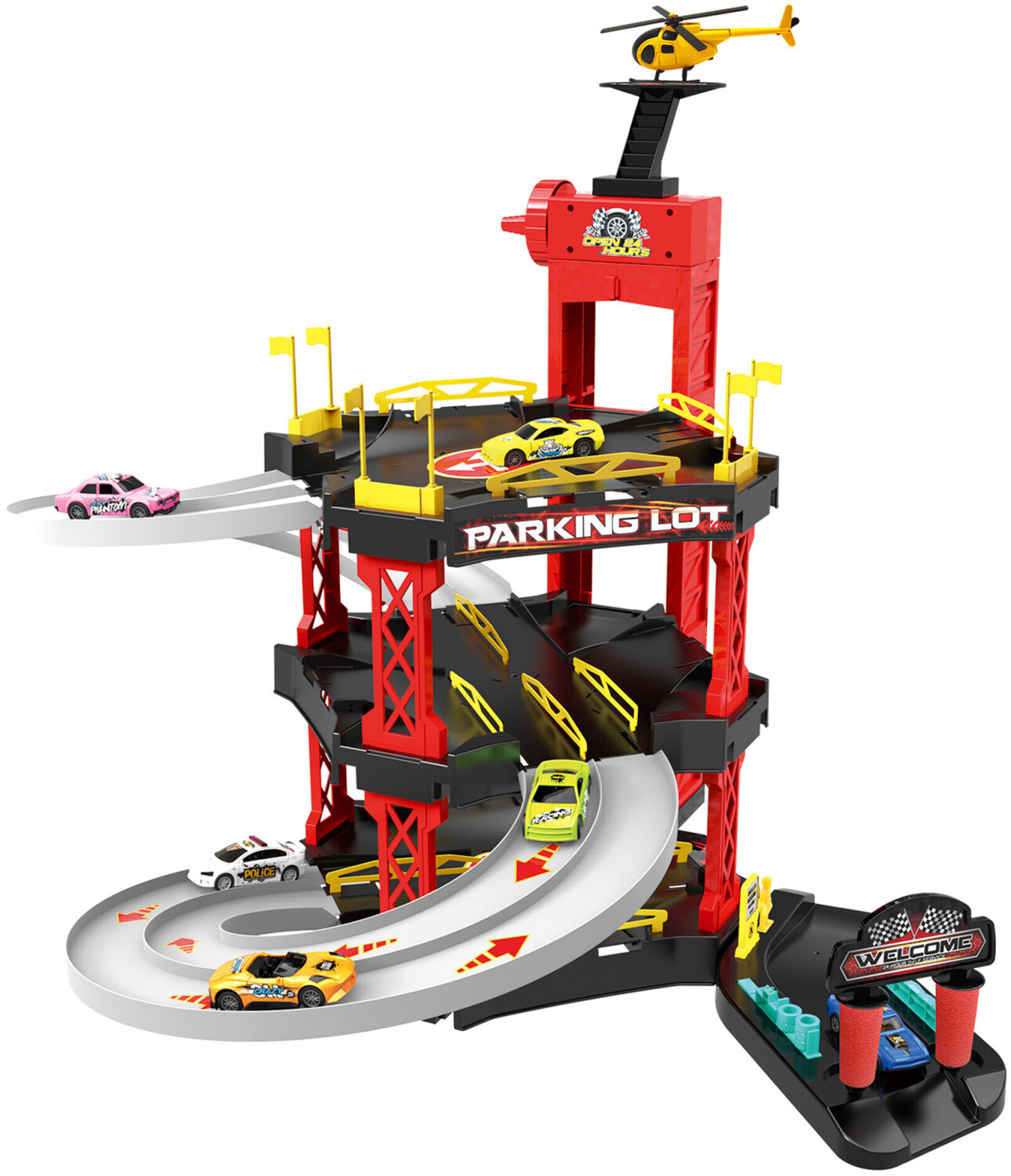 HomCom Qaba 3-Level Parking Garage Playset (301-059)