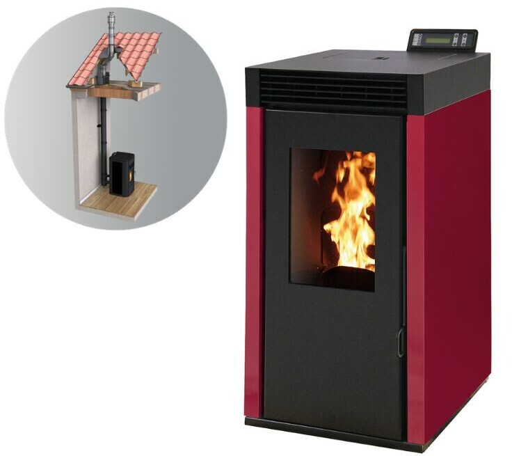 Interstoves Marina 8 kW étanche avec kit conduit 80/125 télécommande bordeaux