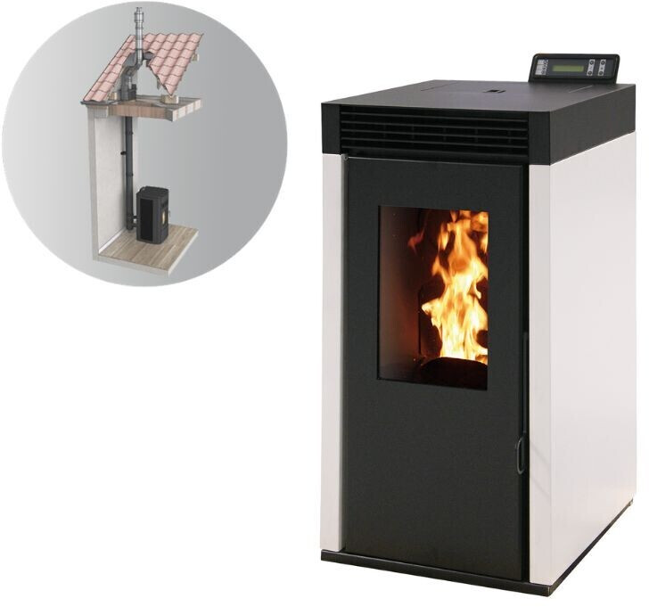 Interstoves Marina 8 kW étanche avec kit conduit 80/125 télécommande blanc