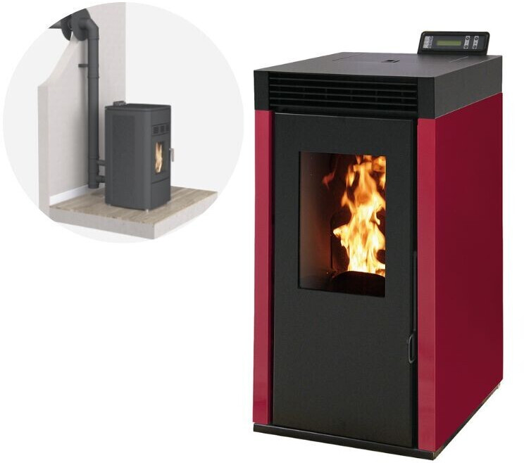 Interstoves Marina 8 kW étanche avec kit conduit sortie ventouse télécommande bordeaux