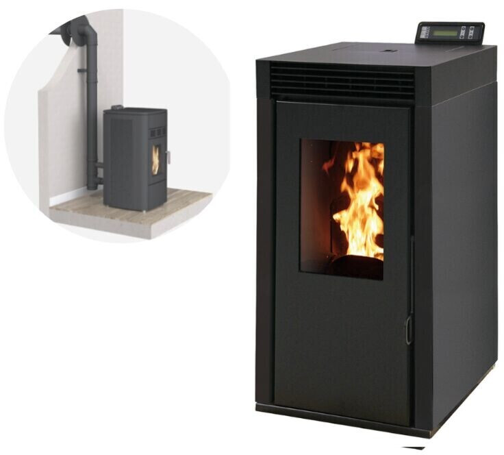 Interstoves Marina 8 kW étanche avec kit conduit sortie ventouse WiFi télécommande noir