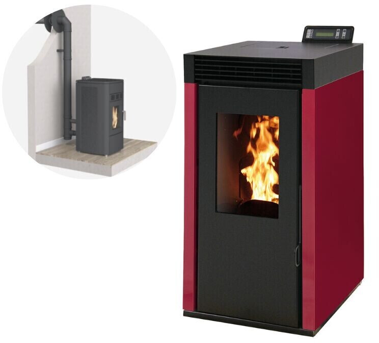 Interstoves Marina 8 kW étanche avec kit conduit sortie ventouse WiFi télécommande bordeaux