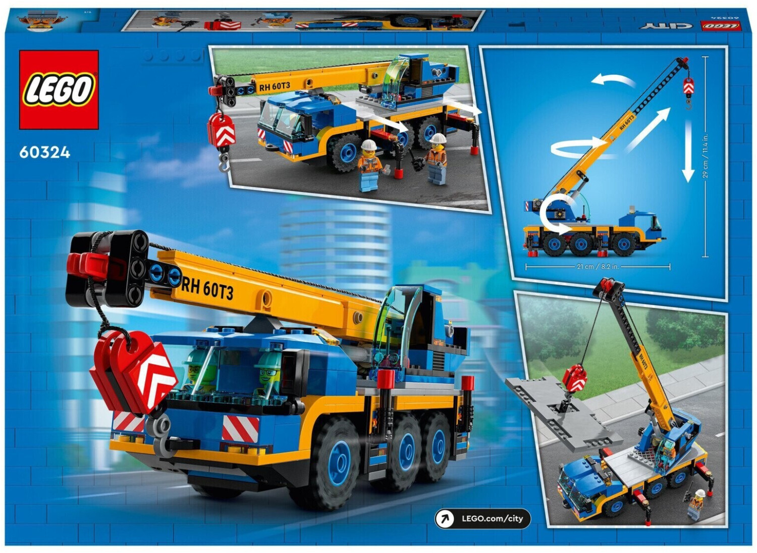 LEGO® 60324 City Great Vehicles La Grue Mobile Set de Véhicules de