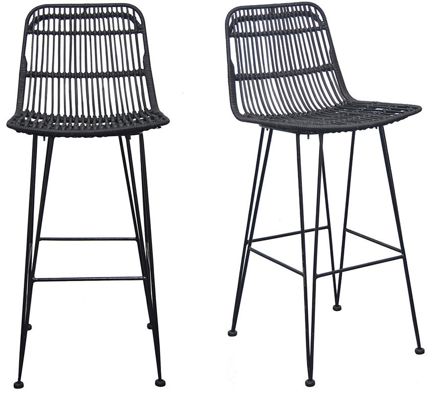 Miliboo Tabouret de bar Malacca noir