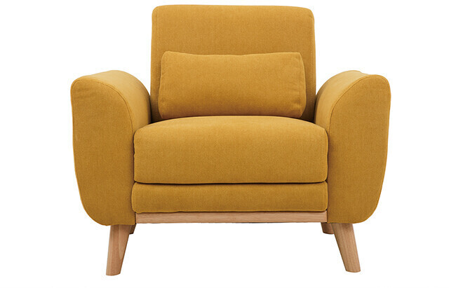 Miliboo Fauteuil Ektor jaune moutarde