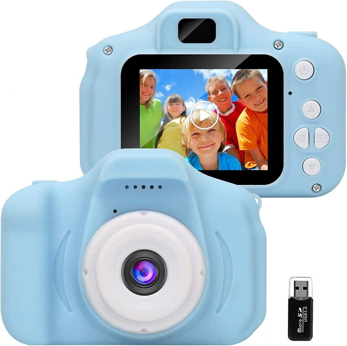 GlobalCrown Appareil photo pour enfants antichoc bleu