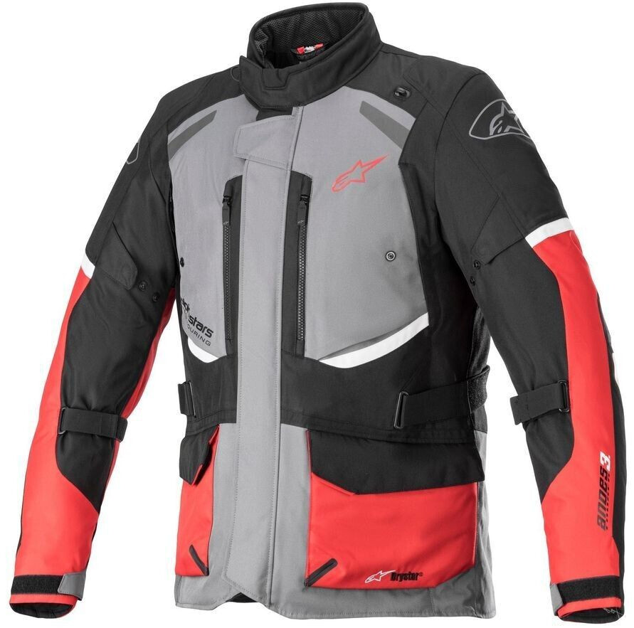 Alpinestars Blouson Andes Drystar V3 gris foncé/noir/rouge