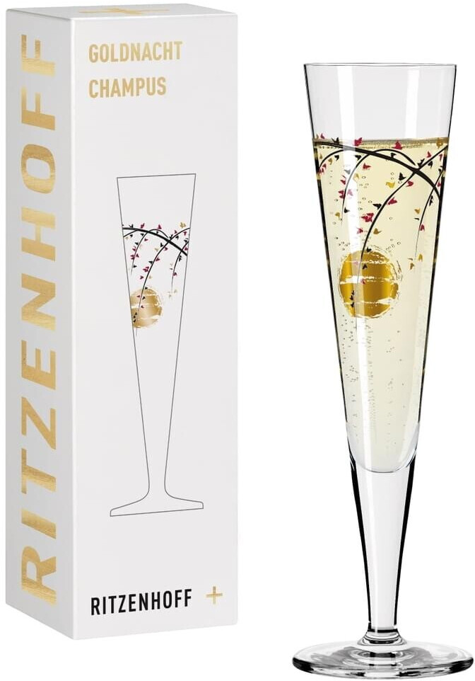 Ritzenhoff Champus Goldnacht champagne glass 14 cherry blossoms Rachel Hoshino 2021