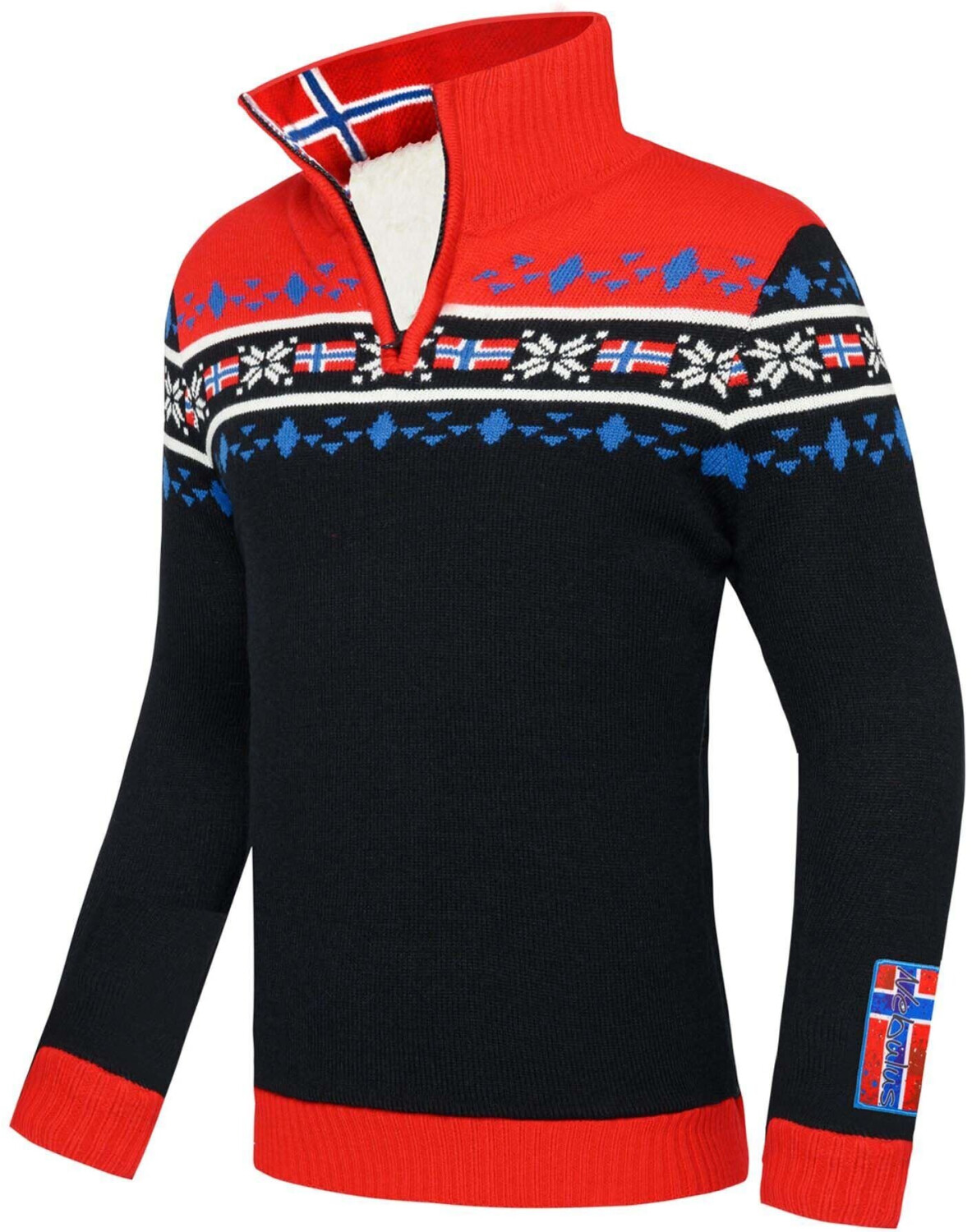 Nebulus Knitted sweater with artificial fur Steen Men black/red