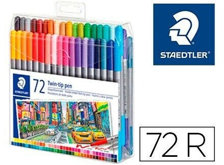 STAEDTLER 3200 Design Journey - Set 120 feutres de coloriage double pointe  3,0 mm, 0,5 - 0,8 mm assortis