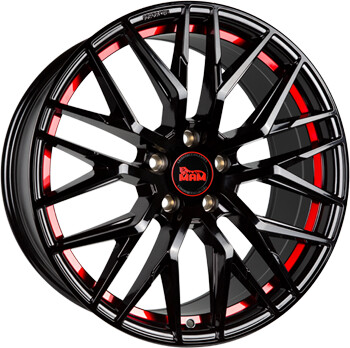 MAM RS4 (8x18) black painted red inside