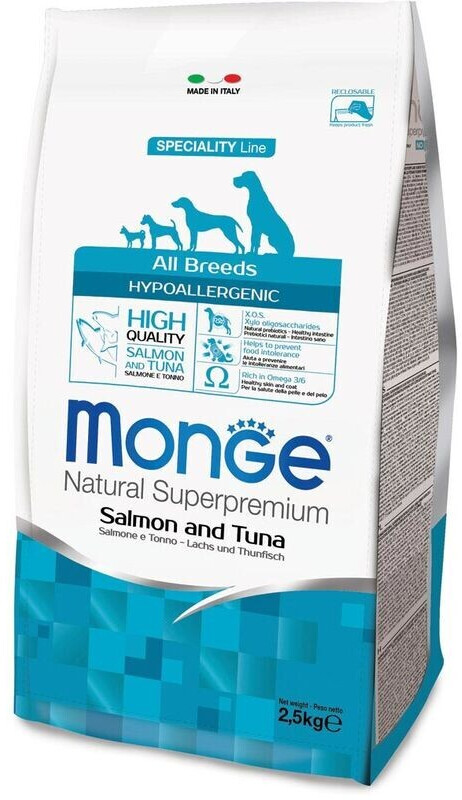 Image of Monge All breed Hypoallergenic salmone e tonno
