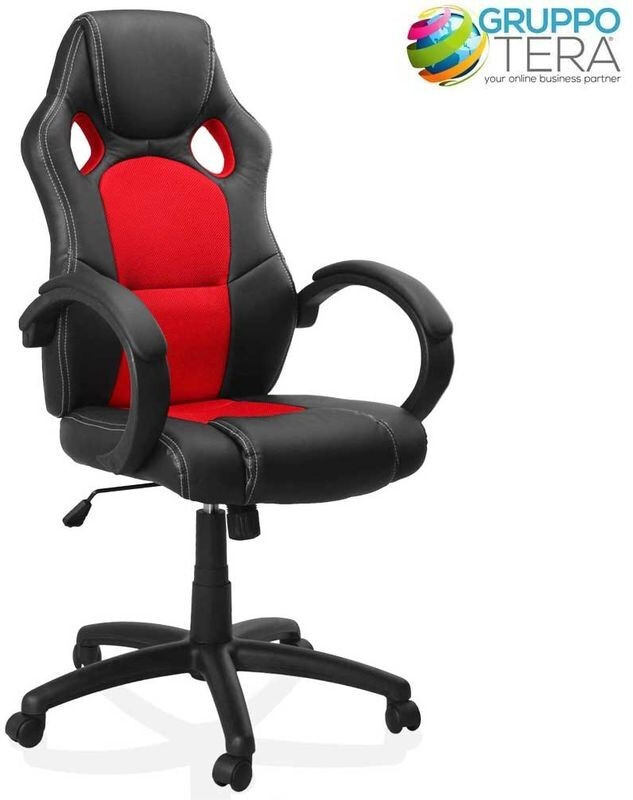 Bakaji Gaming Chair with Rotating Wheels