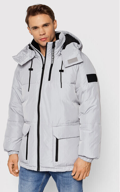 Calvin Klein Blocking Hooded Short Puffer (J30J318679) grey