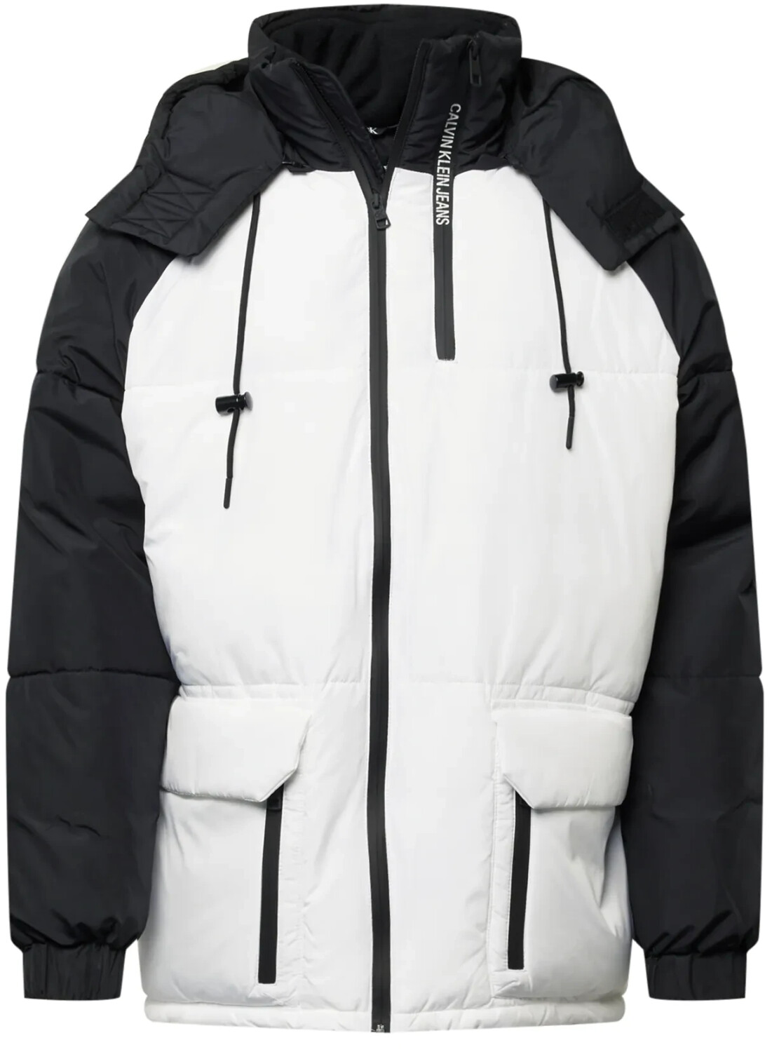 Calvin Klein Blocking Hooded Short Puffer (J30J318679) white/black