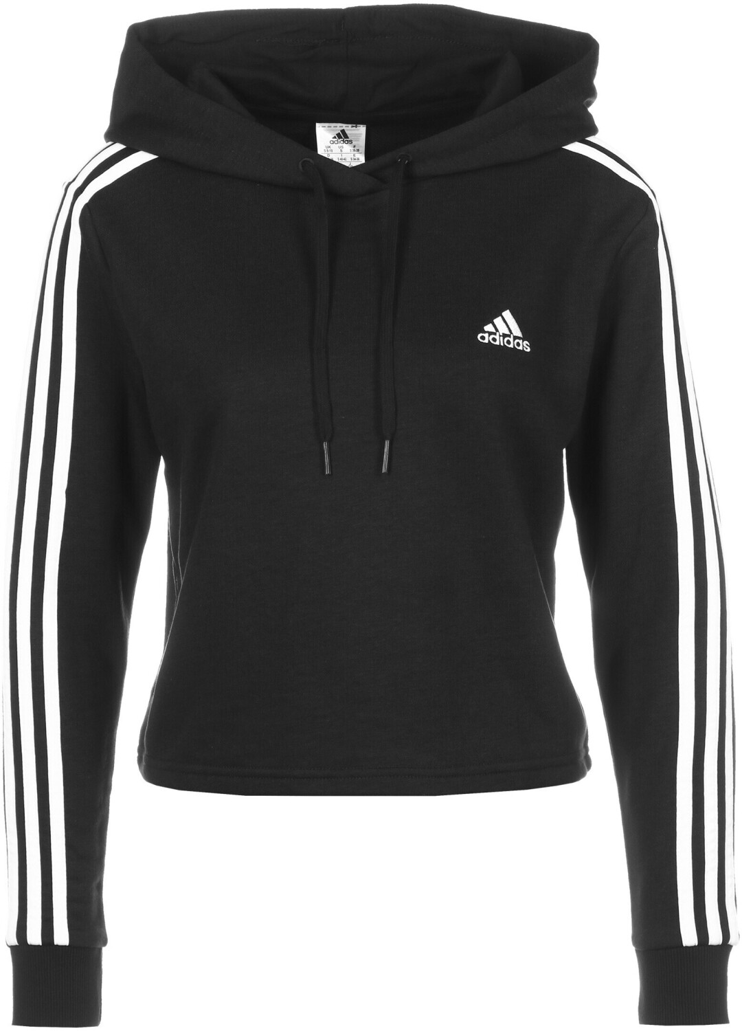 Adidas originals 3-stripes linear overhead cropped hoodie cheap