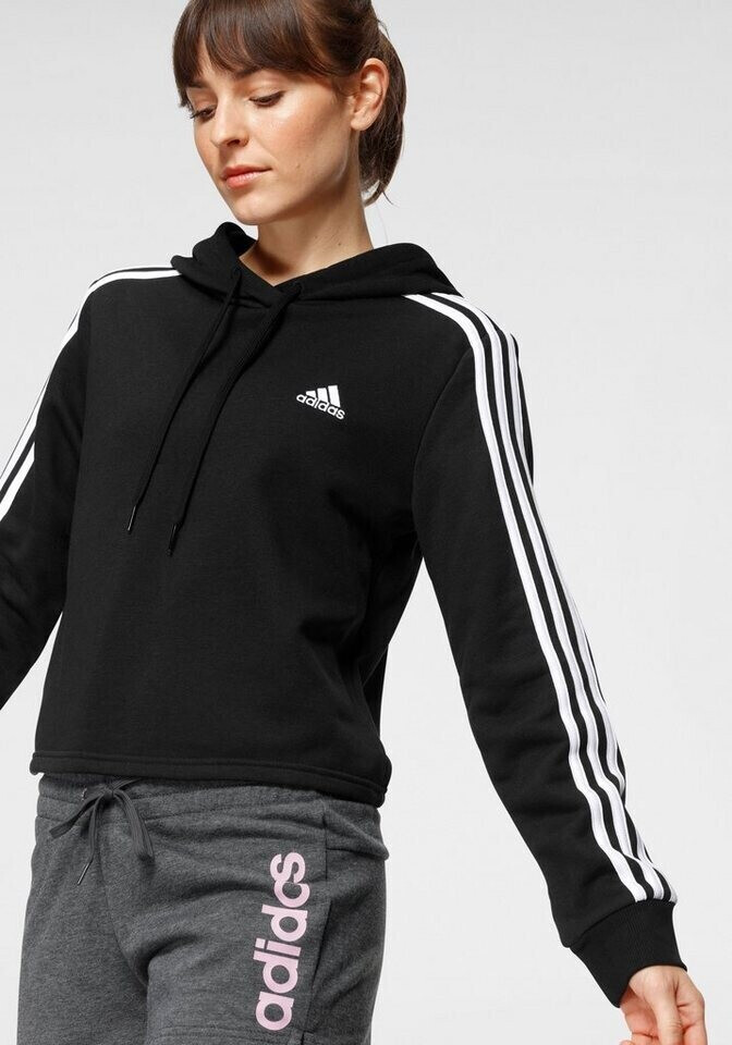 Adidas Essentials 3 Stripes Cropped Hoodie black ab 25 76
