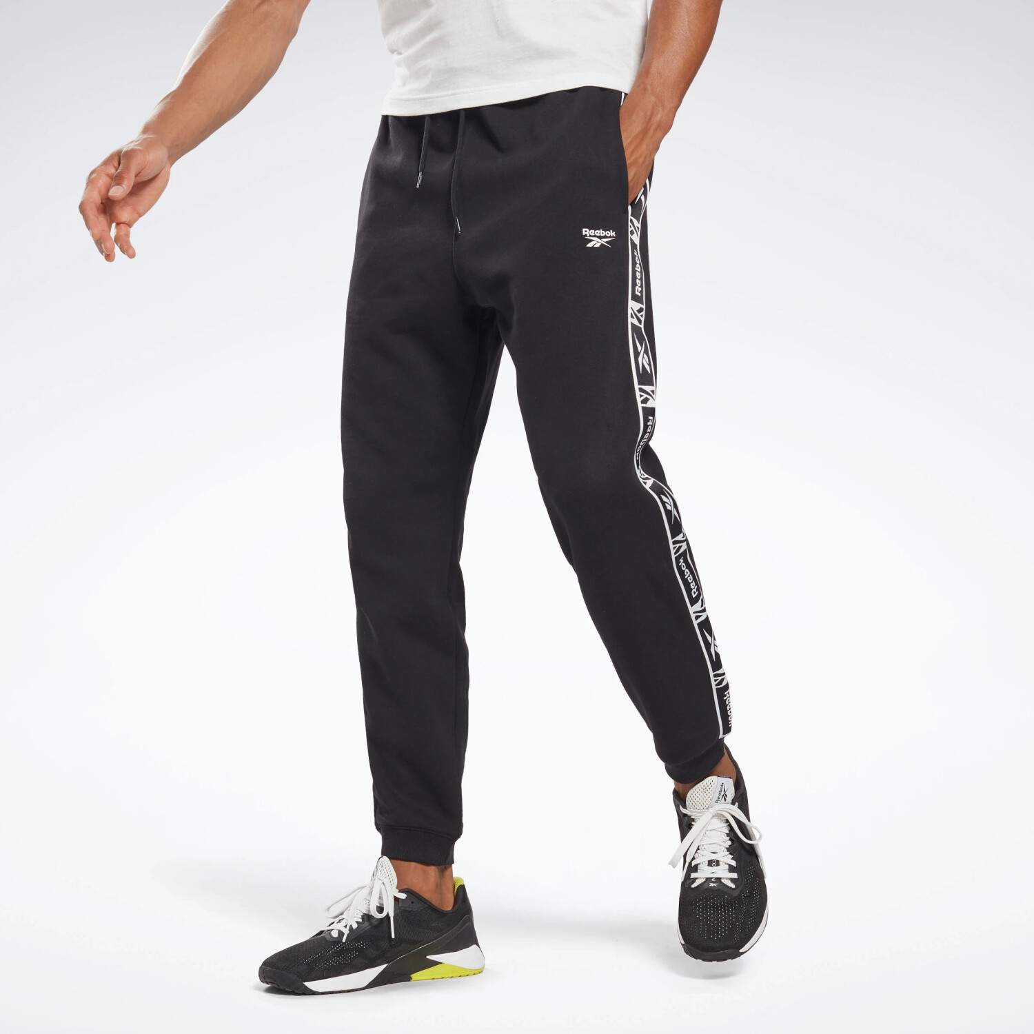 Black reebok sweatpants clearance